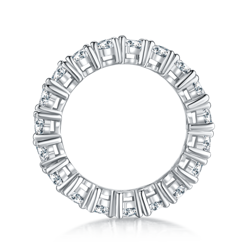 Triangle full body lined ring S925 silver plated platinum moissanite diamond women's ring 2.0 carats D-grade